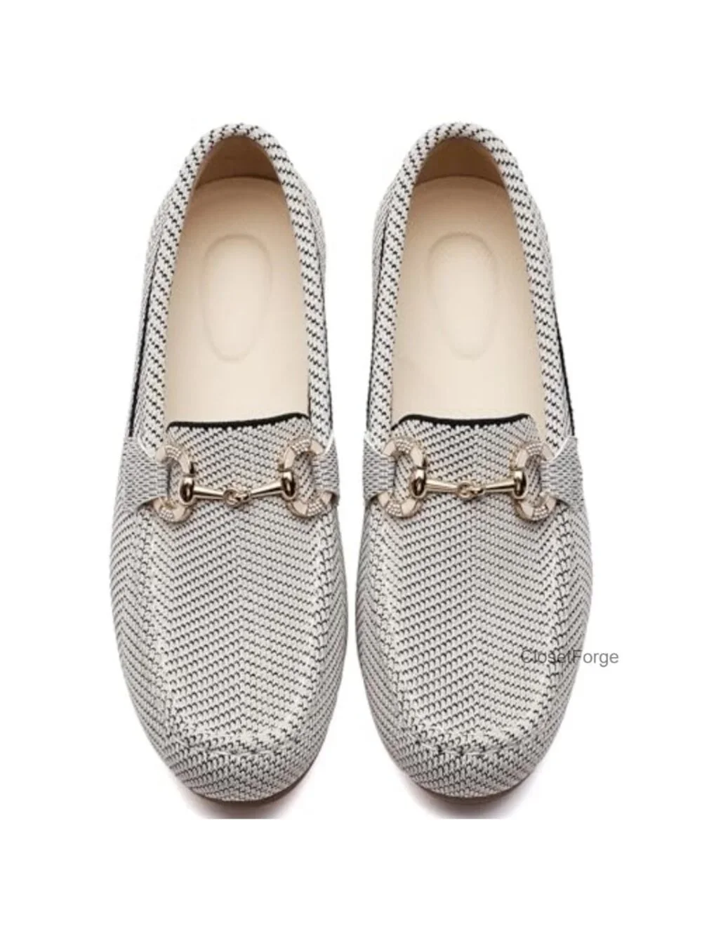 Women's Knit Slip On Loafers – Breathable Mesh Flats w/ Memory Foam Arch Support